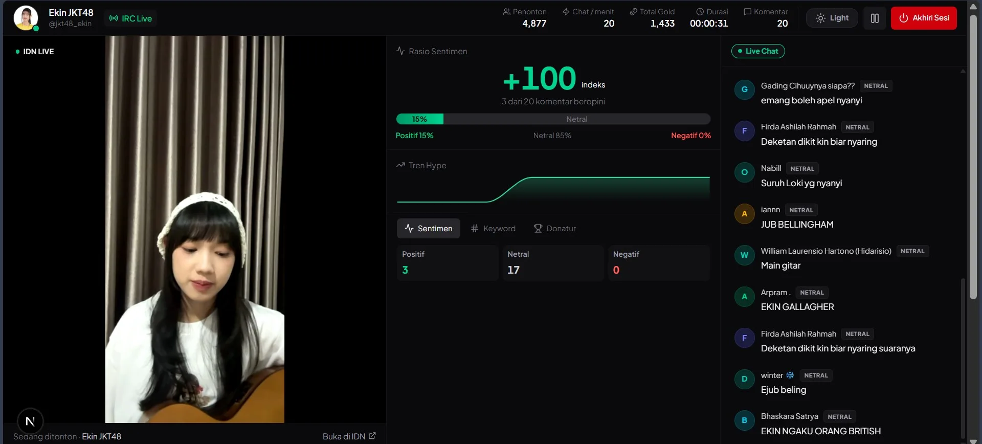 Live Sentiment Tracker