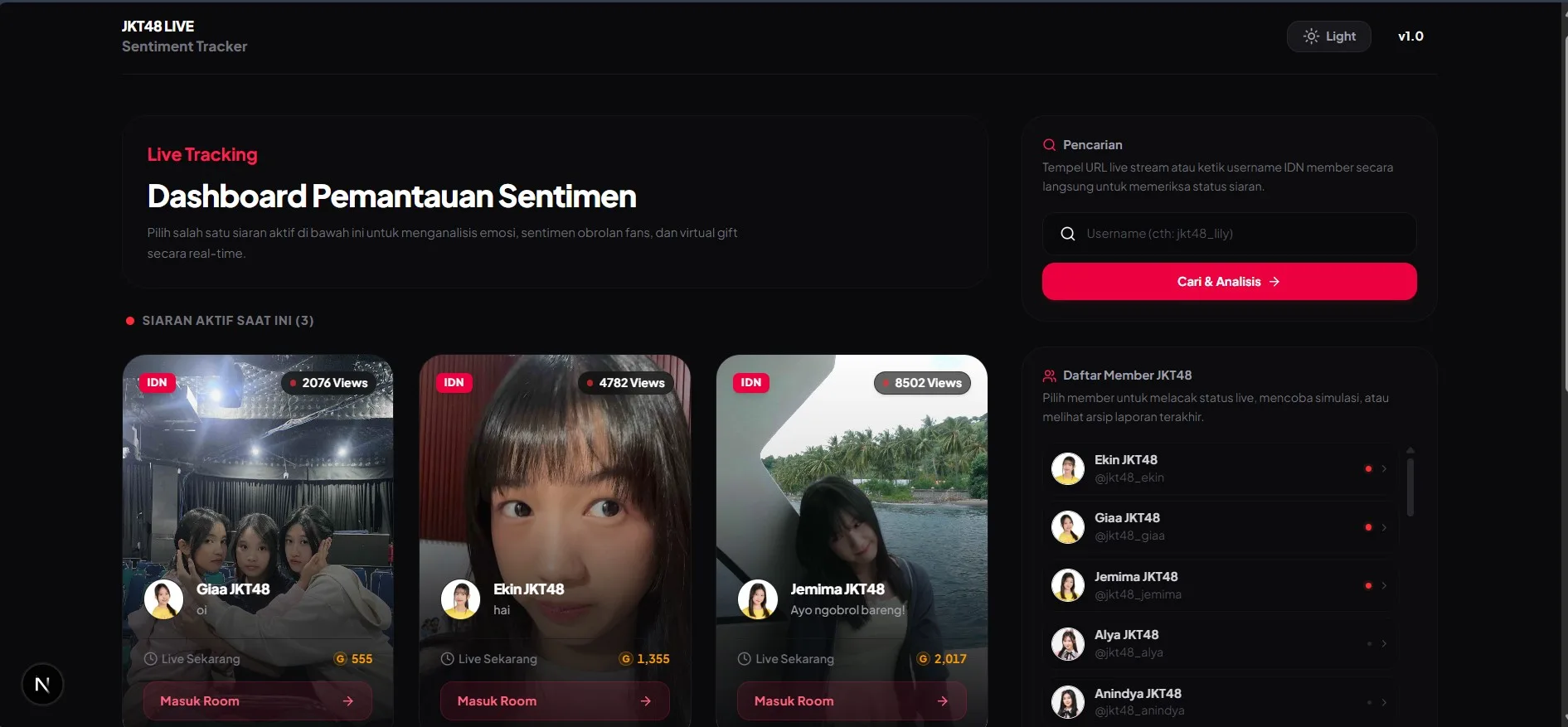 Live Sentiment Tracker